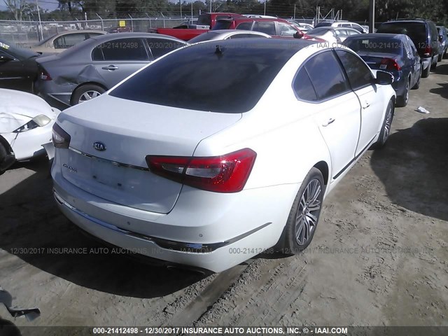 KNALN4D70E5154972 - 2014 KIA CADENZA PREMIUM/LIMITED WHITE photo 4