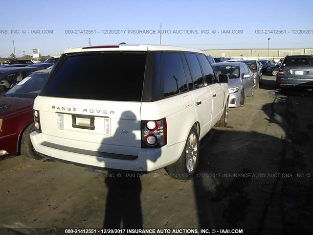 SALMF1D40AA315940 - 2010 LAND ROVER RANGE ROVER HSE LUXURY WHITE photo 4