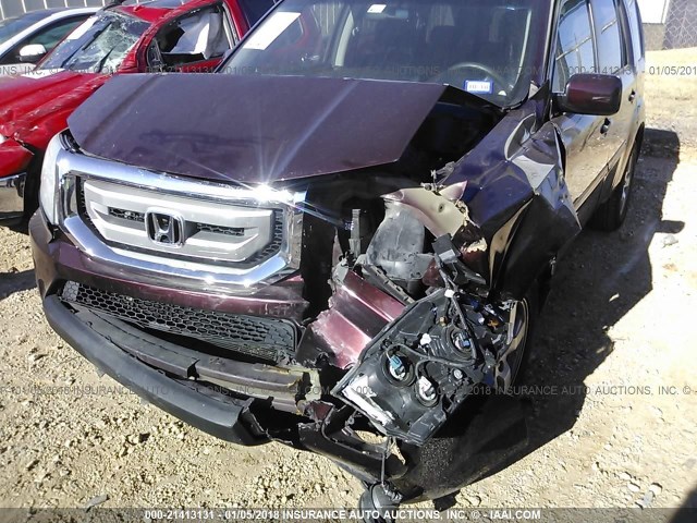 5FNYF4H47AB035122 - 2010 HONDA PILOT EX MAROON photo 6