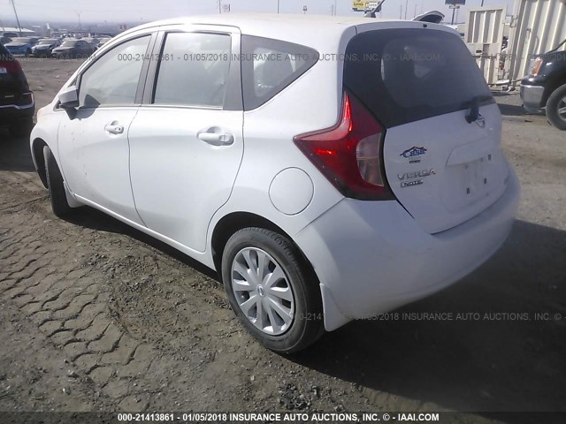 3N1CE2CP3FL444264 - 2015 NISSAN VERSA NOTE S/S PLUS/SV/SL/SR WHITE photo 3