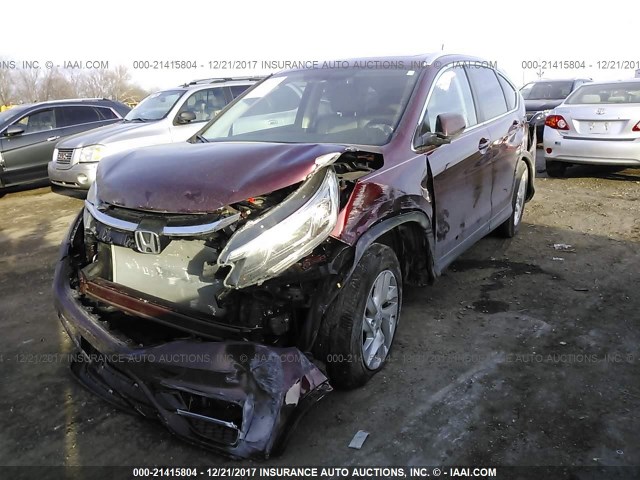 2HKRM4H75GH674792 - 2016 HONDA CR-V EXL MAROON photo 2