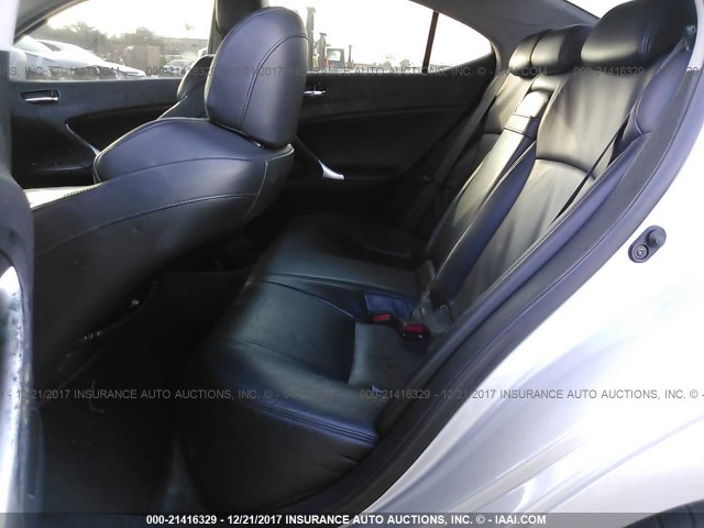 JTHBK262582068140 - 2008 LEXUS IS 250 SILVER photo 8