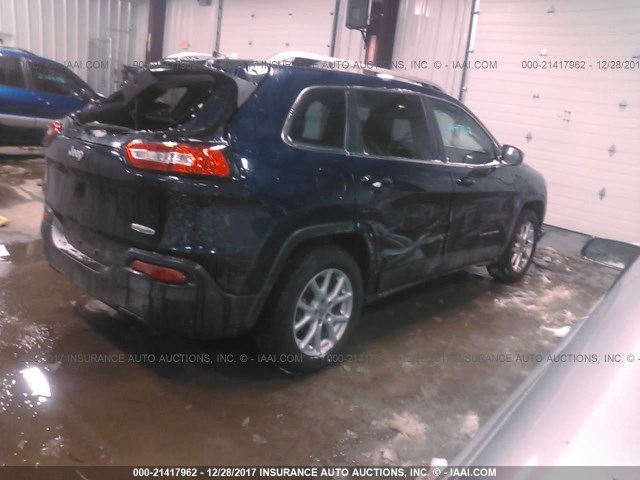 1C4PJLCB2EW157611 - 2014 JEEP CHEROKEE LATITUDE Dark Blue photo 4