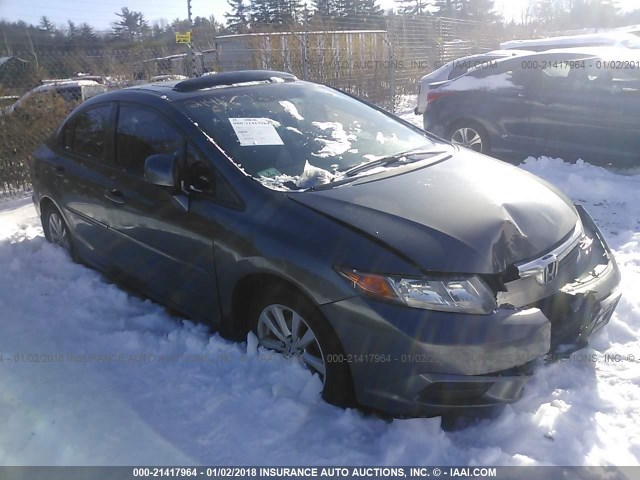 2HGFB2F97CH321427 - 2012 HONDA CIVIC EXL GRAY photo 1