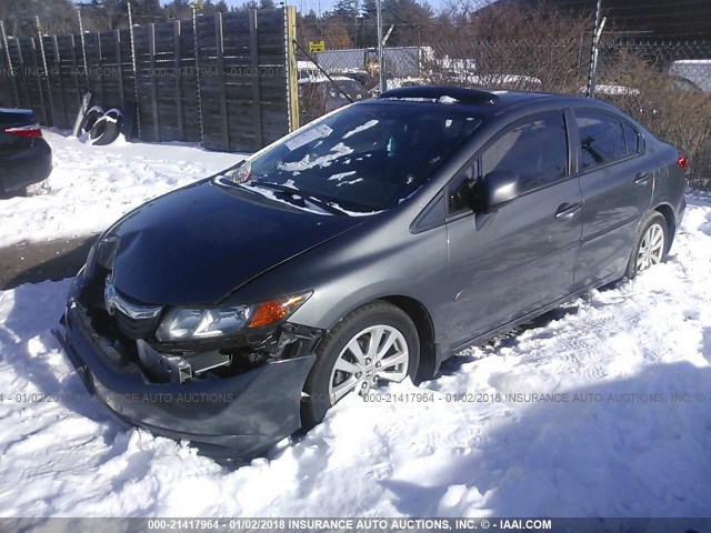 2HGFB2F97CH321427 - 2012 HONDA CIVIC EXL GRAY photo 2
