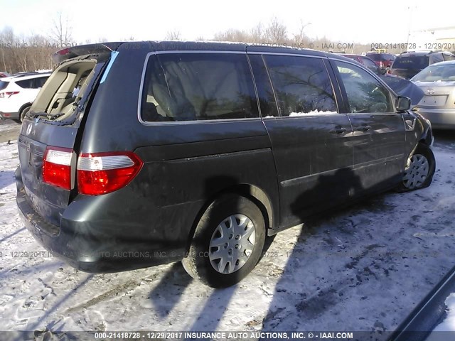 5FNRL382X6B124504 - 2006 HONDA ODYSSEY LX GRAY photo 4