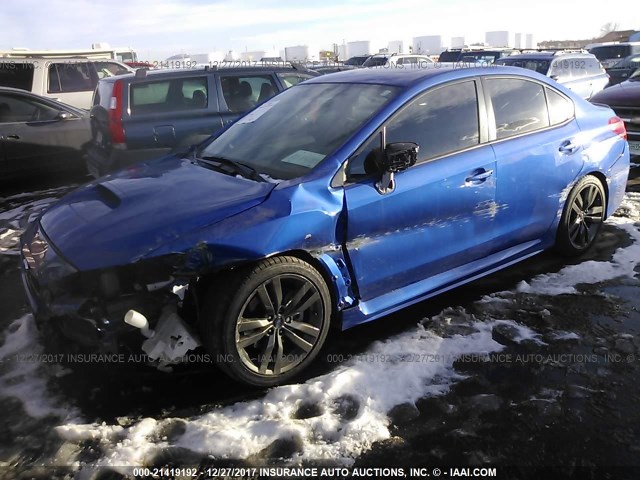 JF1VA1E6XH9838118 - 2017 SUBARU WRX PREMIUM BLUE photo 2