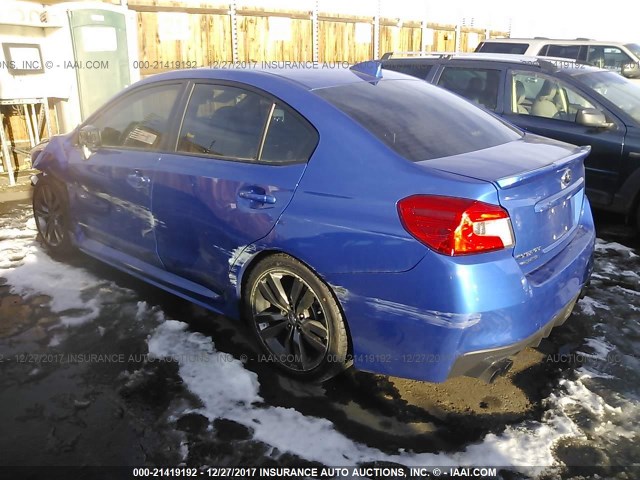 JF1VA1E6XH9838118 - 2017 SUBARU WRX PREMIUM BLUE photo 3