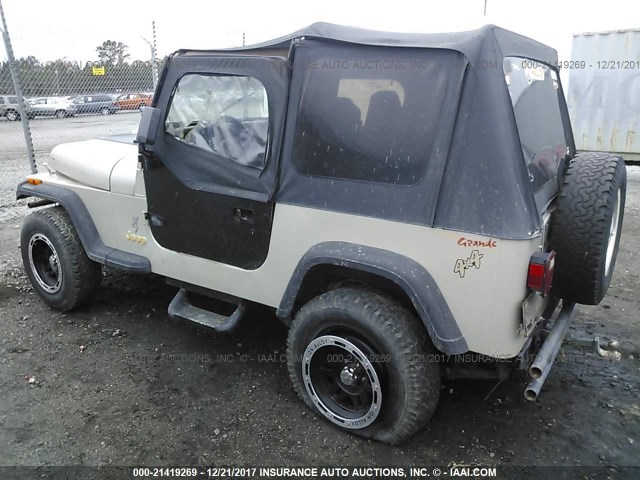 1J4FY19P4SP301397 - 1995 JEEP WRANGLER / YJ S/RIO GRANDE CREAM photo 3