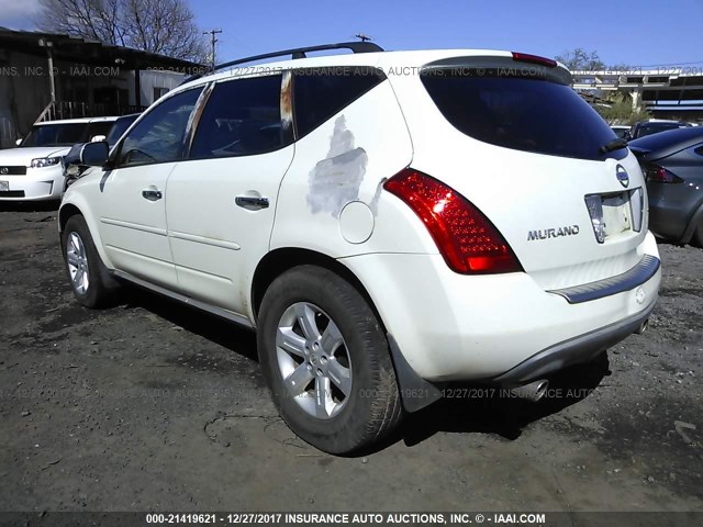 JN8AZ08T27W503677 - 2007 NISSAN MURANO SL/SE/S WHITE photo 3