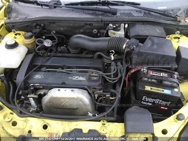 3FAFP31351R215882 - 2001 FORD FOCUS ZX3 YELLOW photo 10