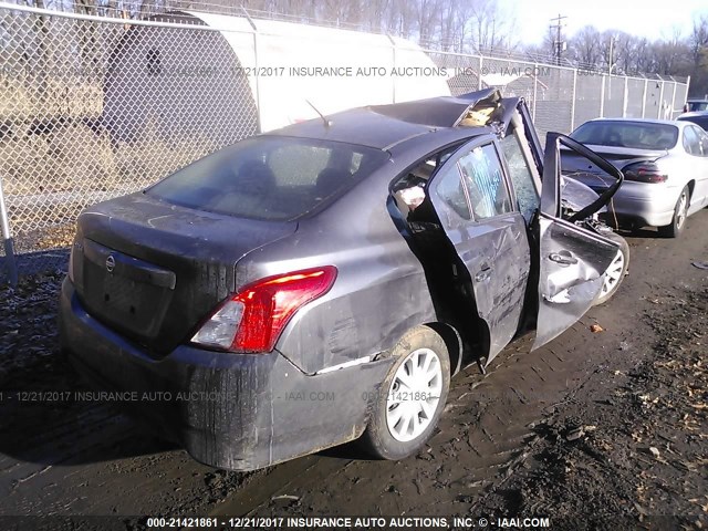 3N1CN7APXFL862904 - 2015 NISSAN VERSA S/S PLUS/SV/SL GRAY photo 4