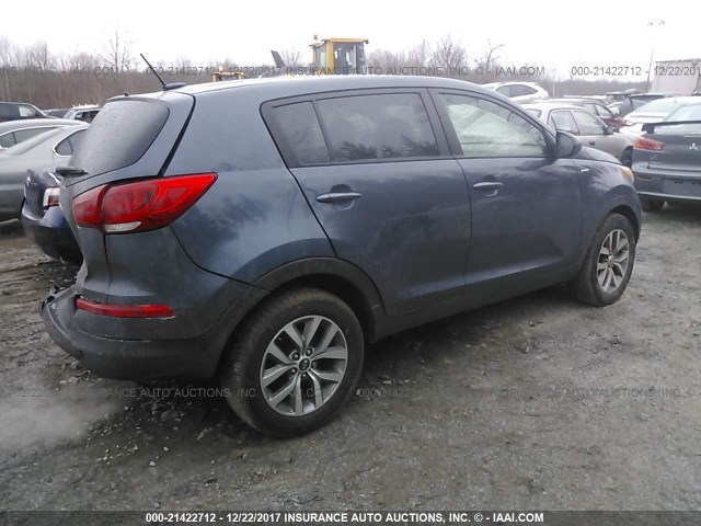 KNDPBCAC0F7711149 - 2015 KIA SPORTAGE LX BLUE photo 4