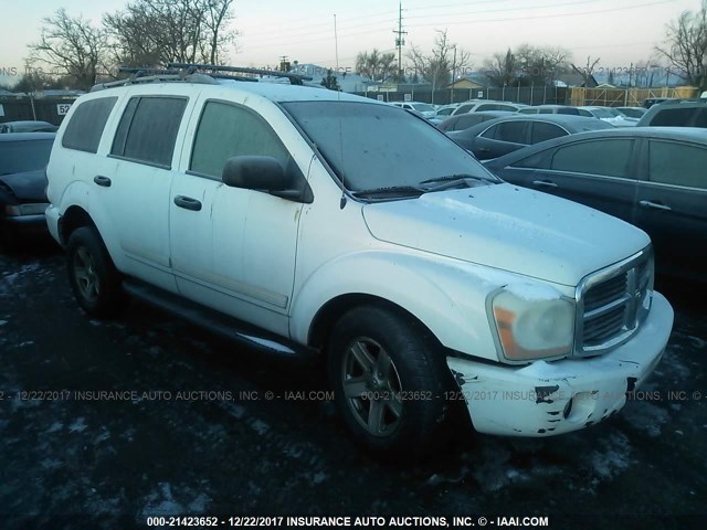 1D4HB48D05F584239 - 2005 DODGE DURANGO SLT WHITE photo 1