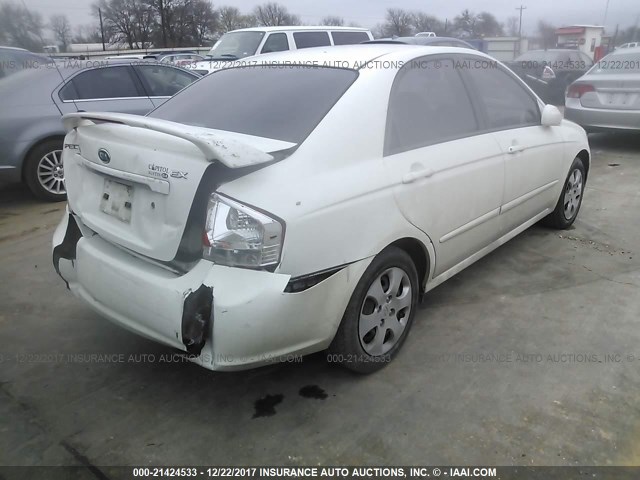 KNAFE121175477036 - 2007 KIA SPECTRA EX/LX WHITE photo 4