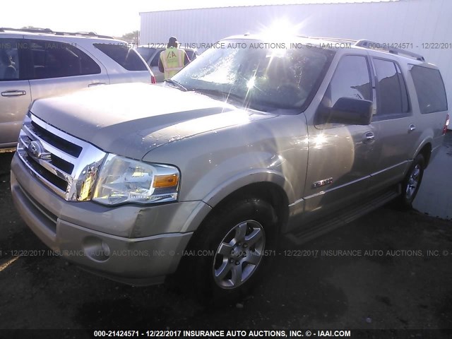 1FMFK15508LA25503 - 2008 FORD EXPEDITION EL XLT SILVER photo 2