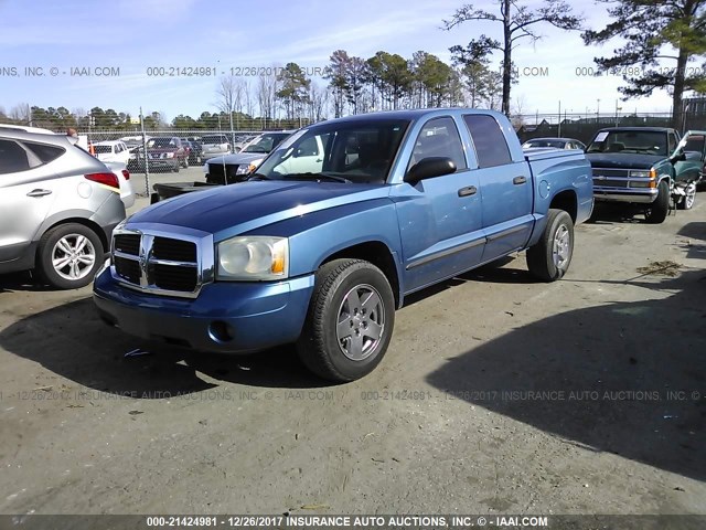 1D7HE48K36S620930 - 2006 DODGE DAKOTA QUAD SLT BLUE photo 2