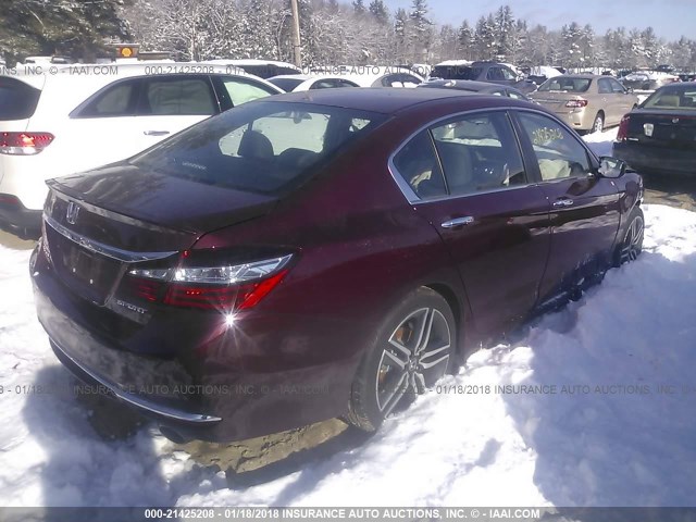 1HGCR2F50HA263128 - 2017 HONDA ACCORD SPORT RED photo 4