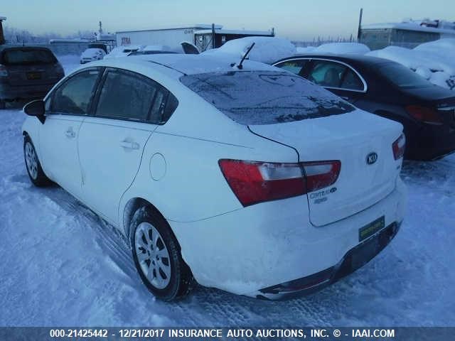 KNADM4A31E6348882 - 2014 KIA RIO LX WHITE photo 3