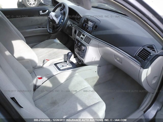 5NPEU46F96H023169 - 2006 HYUNDAI SONATA GLS/LX GRAY photo 5