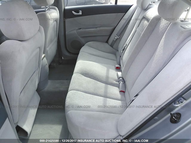 5NPEU46F96H023169 - 2006 HYUNDAI SONATA GLS/LX GRAY photo 8