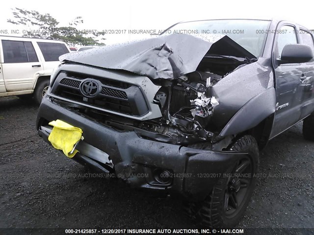 5TFLU4EN4DX052497 - 2013 TOYOTA TACOMA DOUBLE CAB ნაცრისფერი ფოტო 6