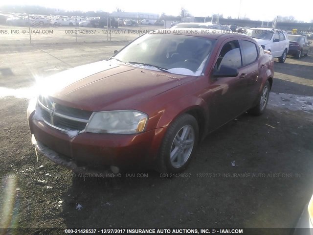 1B3LC56K48N665610 - 2008 DODGE AVENGER SXT ORANGE photo 2