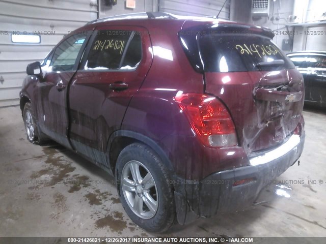 3GNCJLSB0GL233441 - 2016 CHEVROLET TRAX 1LT MAROON photo 3