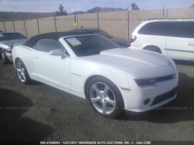 2G1FD3D35F9267775 - 2015 CHEVROLET CAMARO LT WHITE photo 1