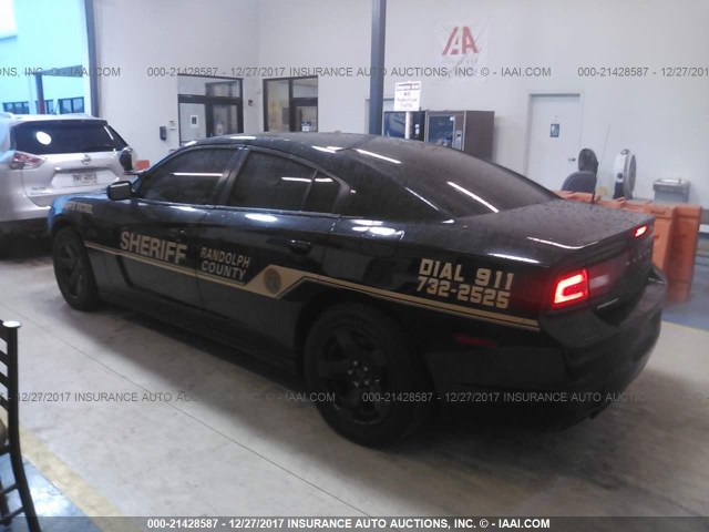 2C3CDXAT1DH722022 - 2013 DODGE CHARGER POLICE BLACK photo 3