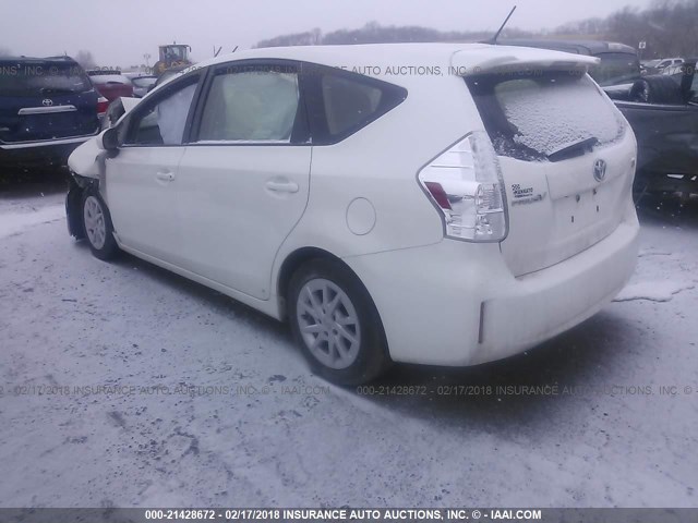 JTDZN3EU0C3114542 - 2012 TOYOTA PRIUS V WHITE photo 3