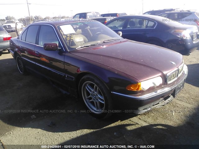 WBAGG8342YDN77296 - 2000 BMW 740 I AUTOMATIC BURGUNDY photo 1