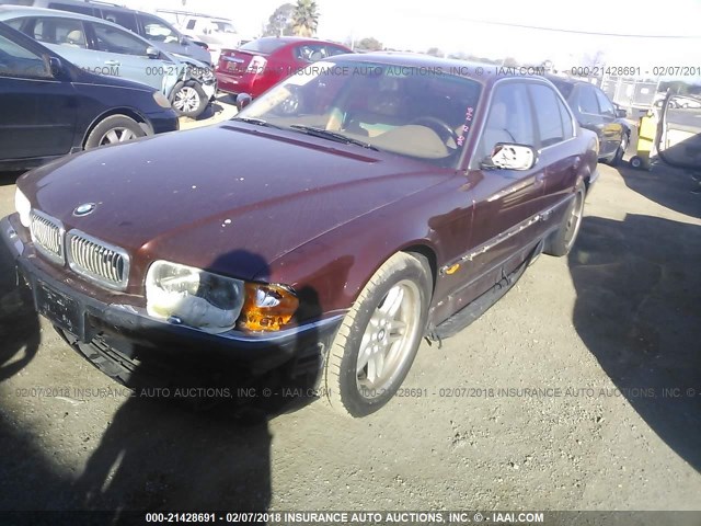 WBAGG8342YDN77296 - 2000 BMW 740 I AUTOMATIC BURGUNDY photo 2