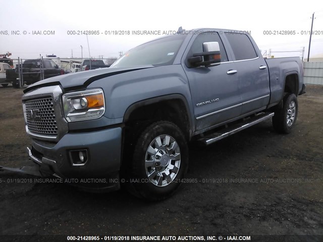 1GT12UE86GF155082 - 2016 GMC SIERRA K2500 DENALI BLUE photo 2