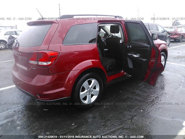 3C4PDCBB6CT394484 - 2012 DODGE JOURNEY SXT RED photo 4