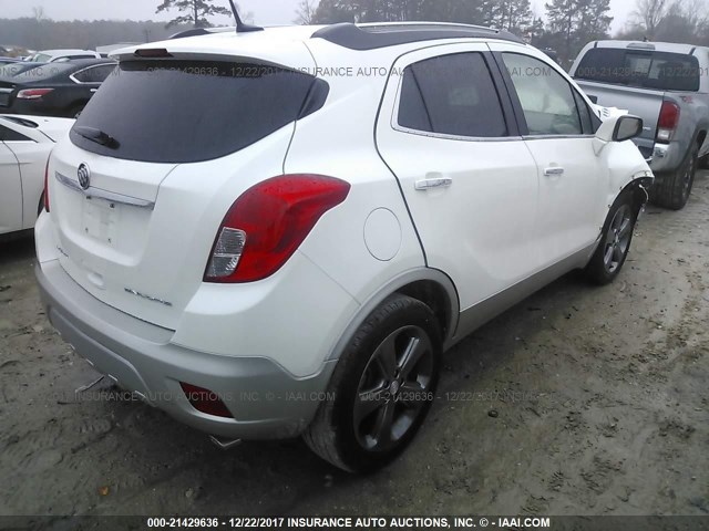 KL4CJASB1EB720976 - 2014 BUICK ENCORE WHITE photo 4