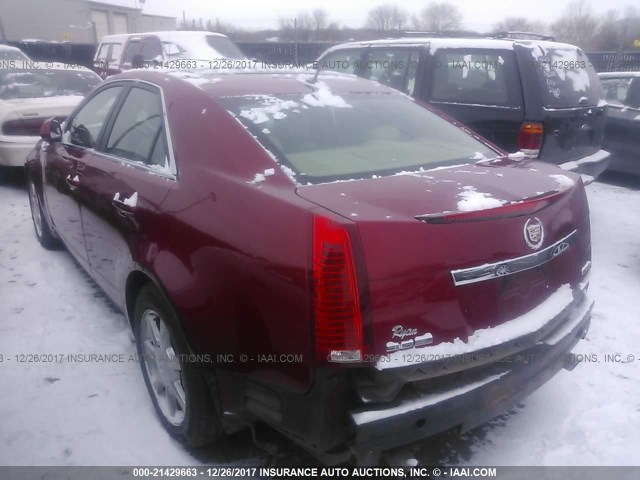 1G6DT57V180200200 - 2008 CADILLAC CTS HI FEATURE V6 RED photo 3