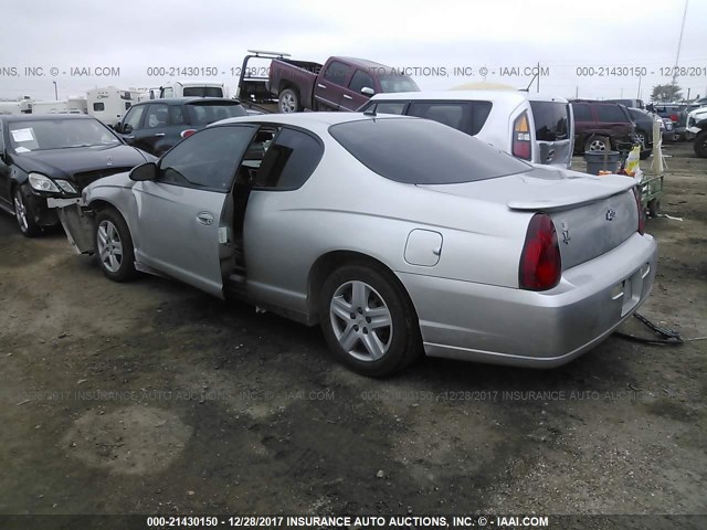 2G1WJ15K869281754 - 2006 CHEVROLET MONTE CARLO LS SILVER photo 3