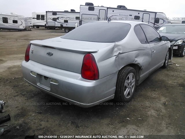 2G1WJ15K869281754 - 2006 CHEVROLET MONTE CARLO LS SILVER photo 4