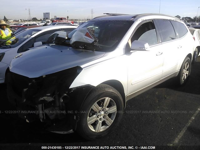 1GNKRGED3BJ146352 - 2011 CHEVROLET TRAVERSE LT SILVER photo 2