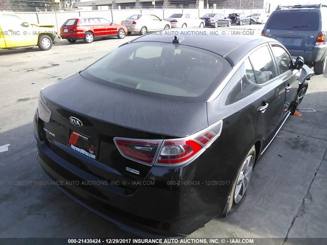 KNAGM4AD0F5080422 - 2015 KIA OPTIMA HYBRID BLACK photo 4