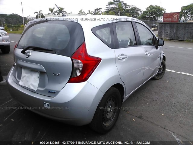 3N1CE2CP4EL397535 - 2014 NISSAN VERSA NOTE S/S PLUS/SV/SL SILVER photo 4