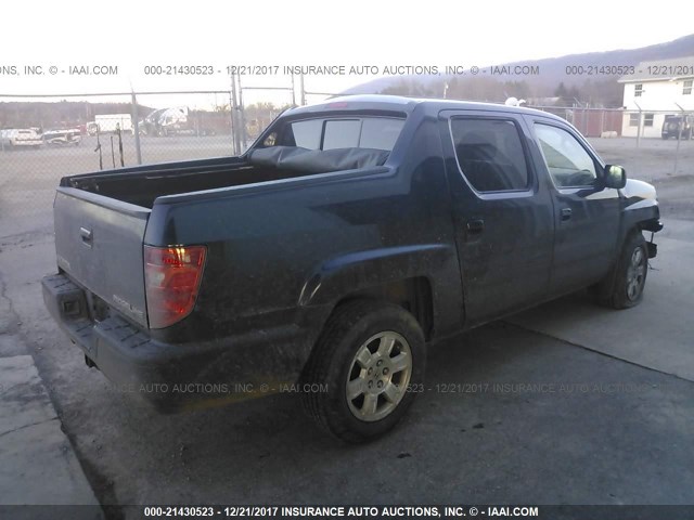 5FPYK16459B104650 - 2009 HONDA RIDGELINE RTS BLUE photo 4