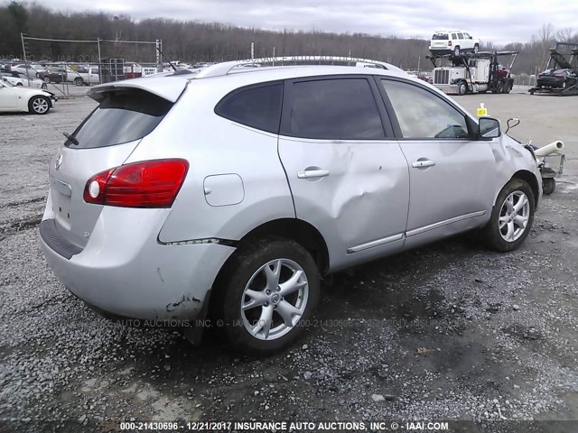 JN8AS5MT4BW567784 - 2011 NISSAN ROGUE S/SV/KROM SILVER photo 4