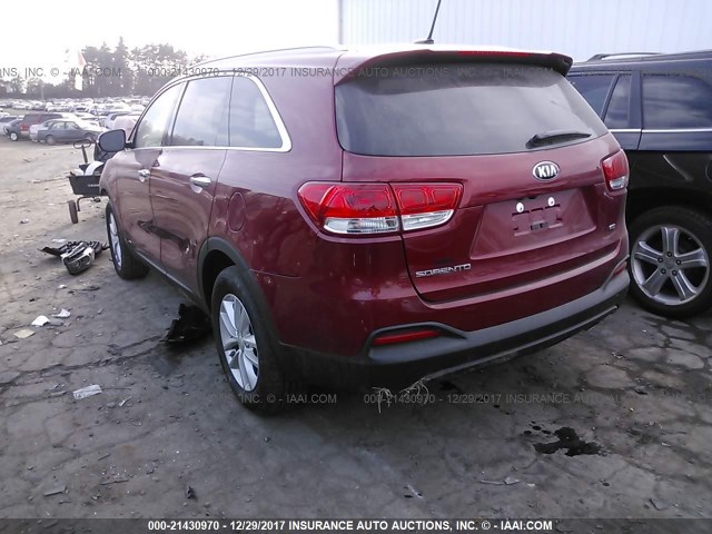 5XYPG4A33HG259131 - 2017 KIA SORENTO LX/L RED photo 3