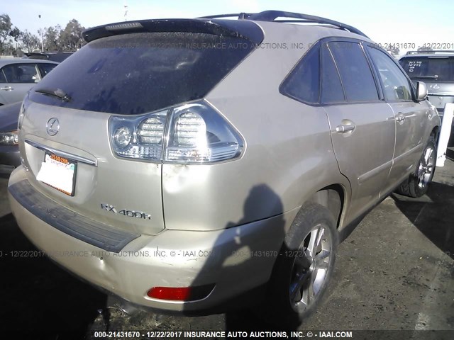 JTJHW31U760040926 - 2006 LEXUS RX 400 BEIGE photo 4