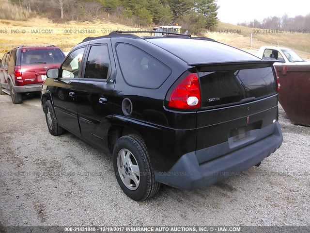 3G7DA03E02S567082 - 2002 PONTIAC AZTEK BLACK photo 3