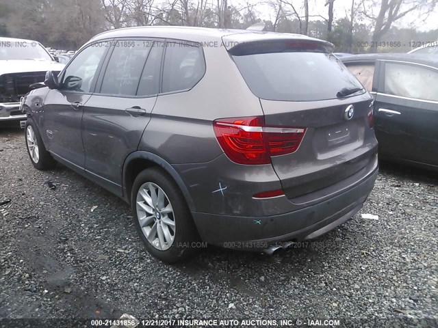 5UXWX9C53D0A11695 - 2013 BMW X3 XDRIVE28I BROWN photo 3