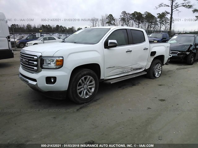 1GTG6DE32G1163695 - 2016 GMC CANYON SLT WHITE photo 2