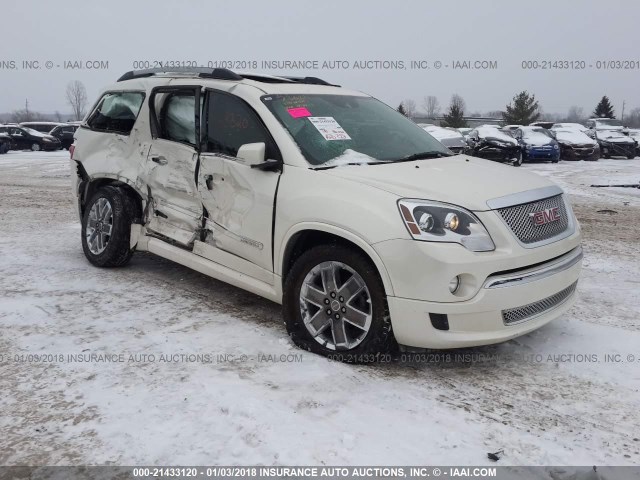 1GKKRTED0CJ178344 - 2012 GMC ACADIA DENALI WHITE photo 1